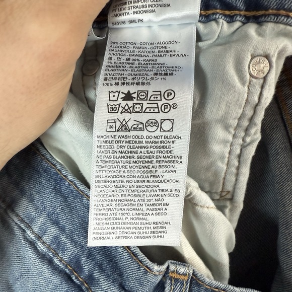 Levi's 513 Jeans Mens 34x32 Blue Slim Straight Stretch Mid Rise Denim 5-Pocket - Picture 16 of 16